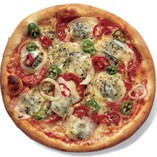 Pizza med Pepperoni Classic, chili og gogonzola